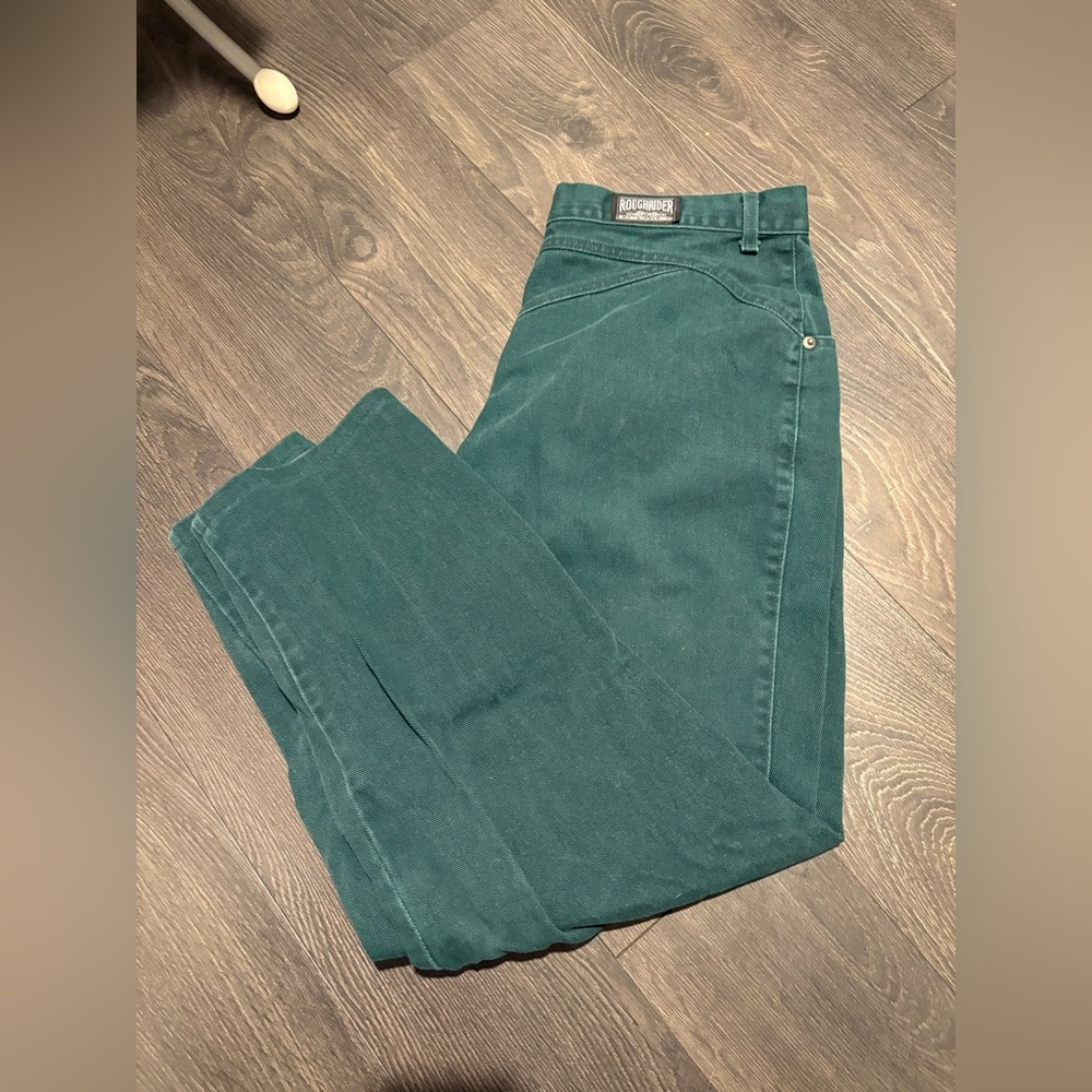 Roughrider Green bareback jeans. Vintage size 15/16.